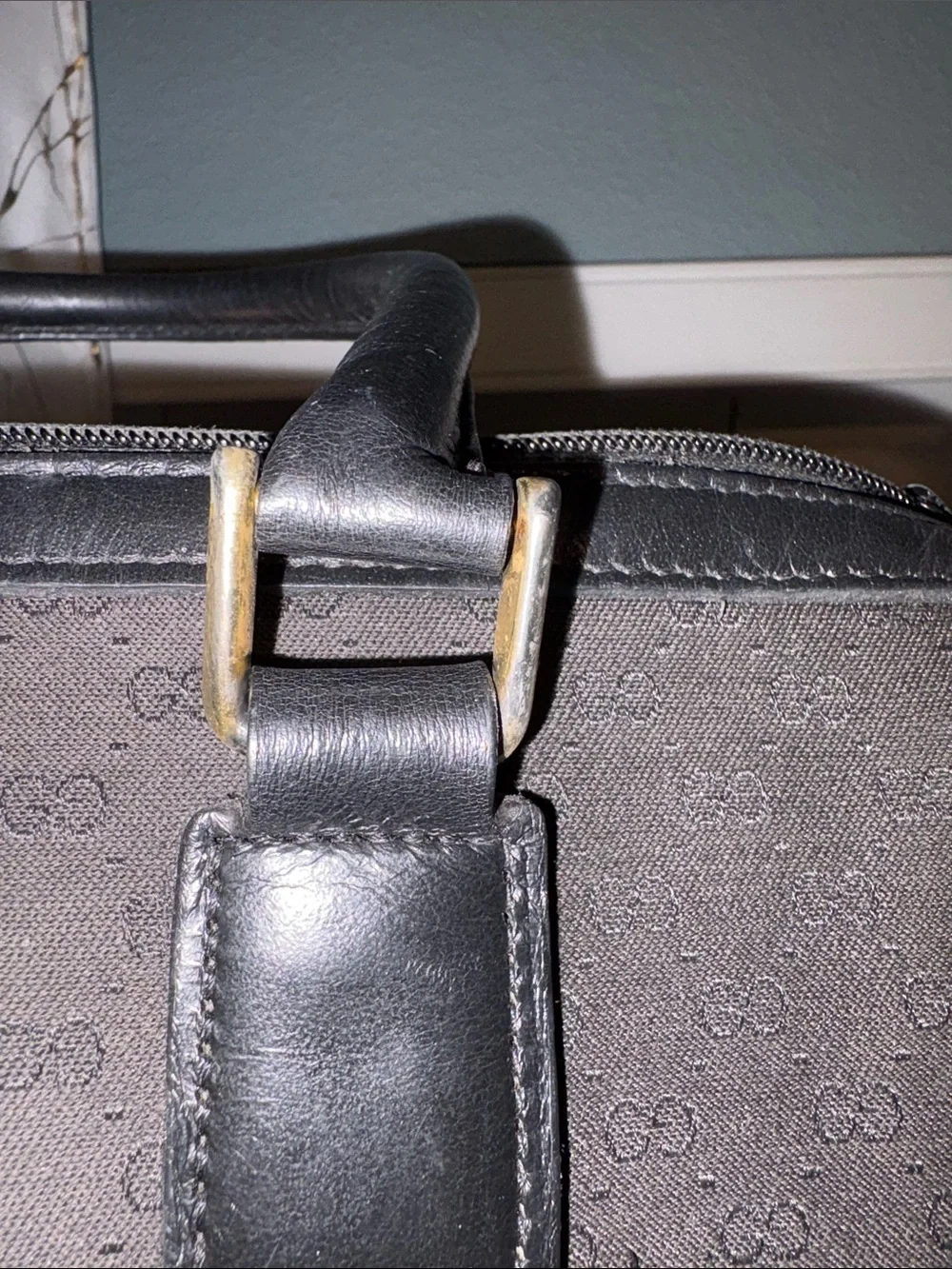 Gucci Black Monogram Canvas vintage purse